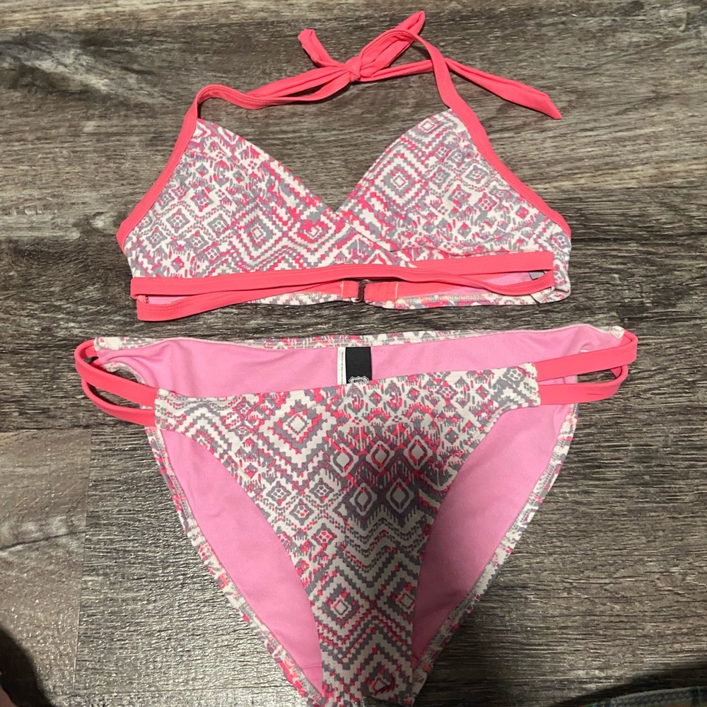 Pink Geometric Bikini Set